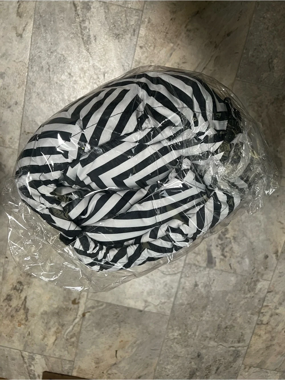 NWT Minky Couture Everywhere Blanket-Black Geo